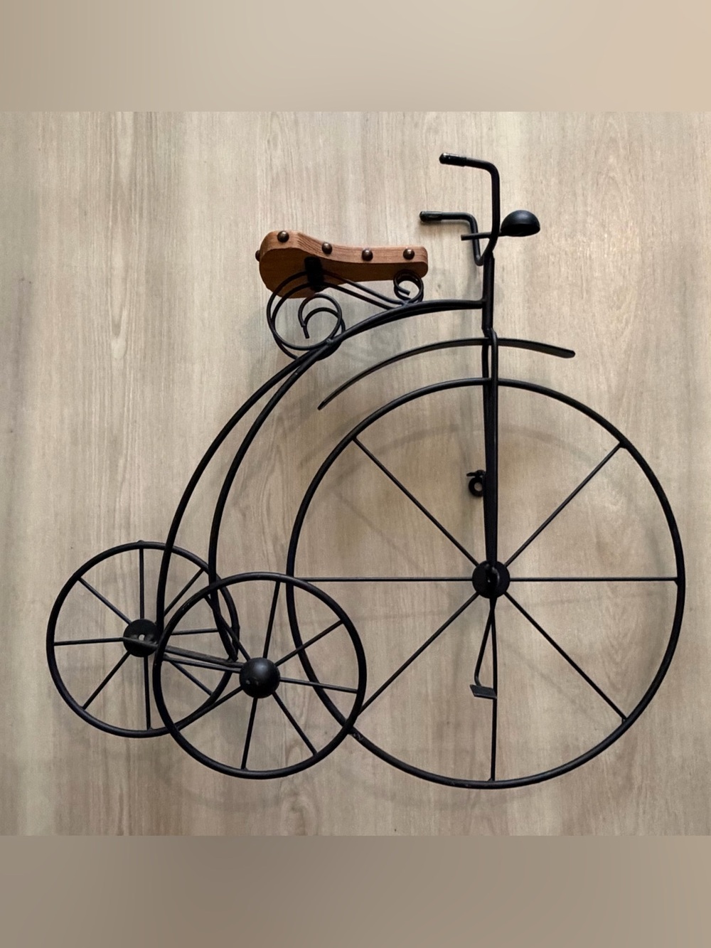 Vintage Tricycle Metal / Wood Wall Art